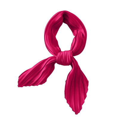 foulard plissé en soie rose fuchsia
