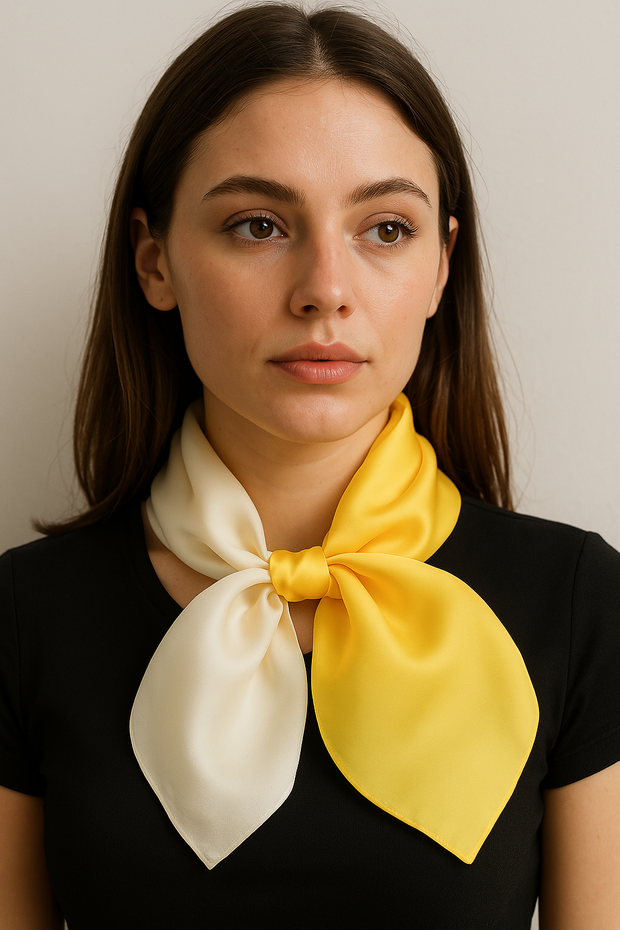 Foulard jaune et blanc
