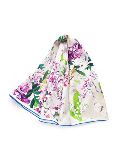 Foulard en soie glycine
