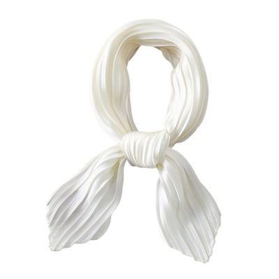 foulard plissé en soie blanc