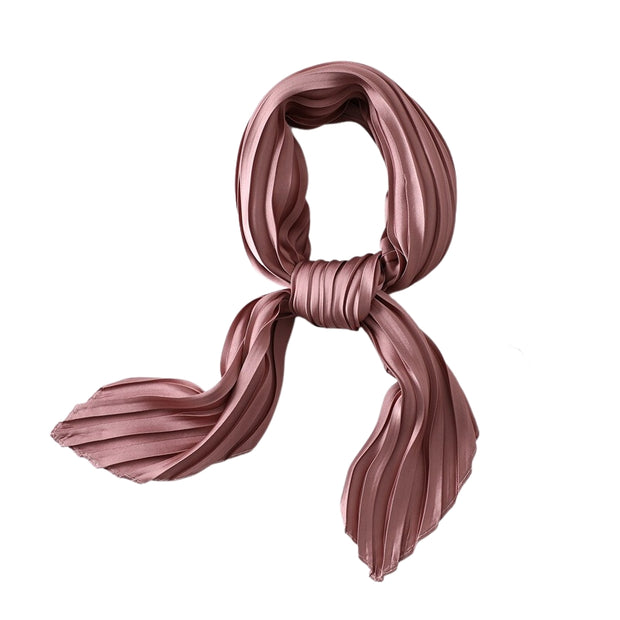 foulard plissé en soie vieux rose