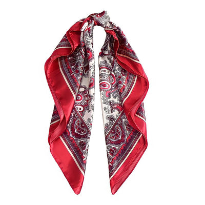 foulard cheveux boheme chic rouge, bordeaux et blanc